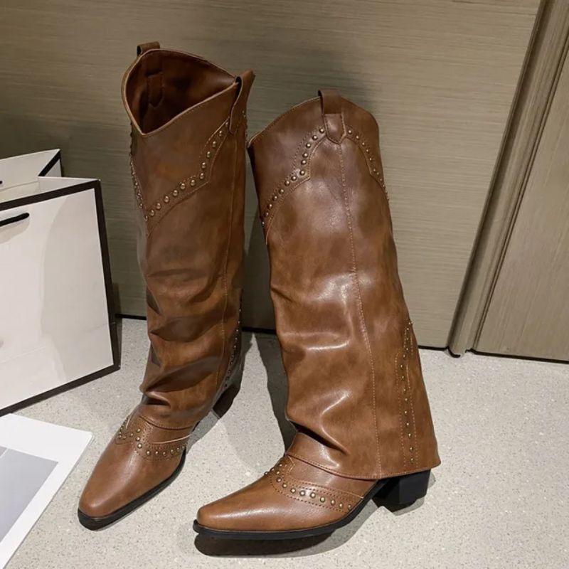 Rogue Rivet Rider Knähöga Stövlar