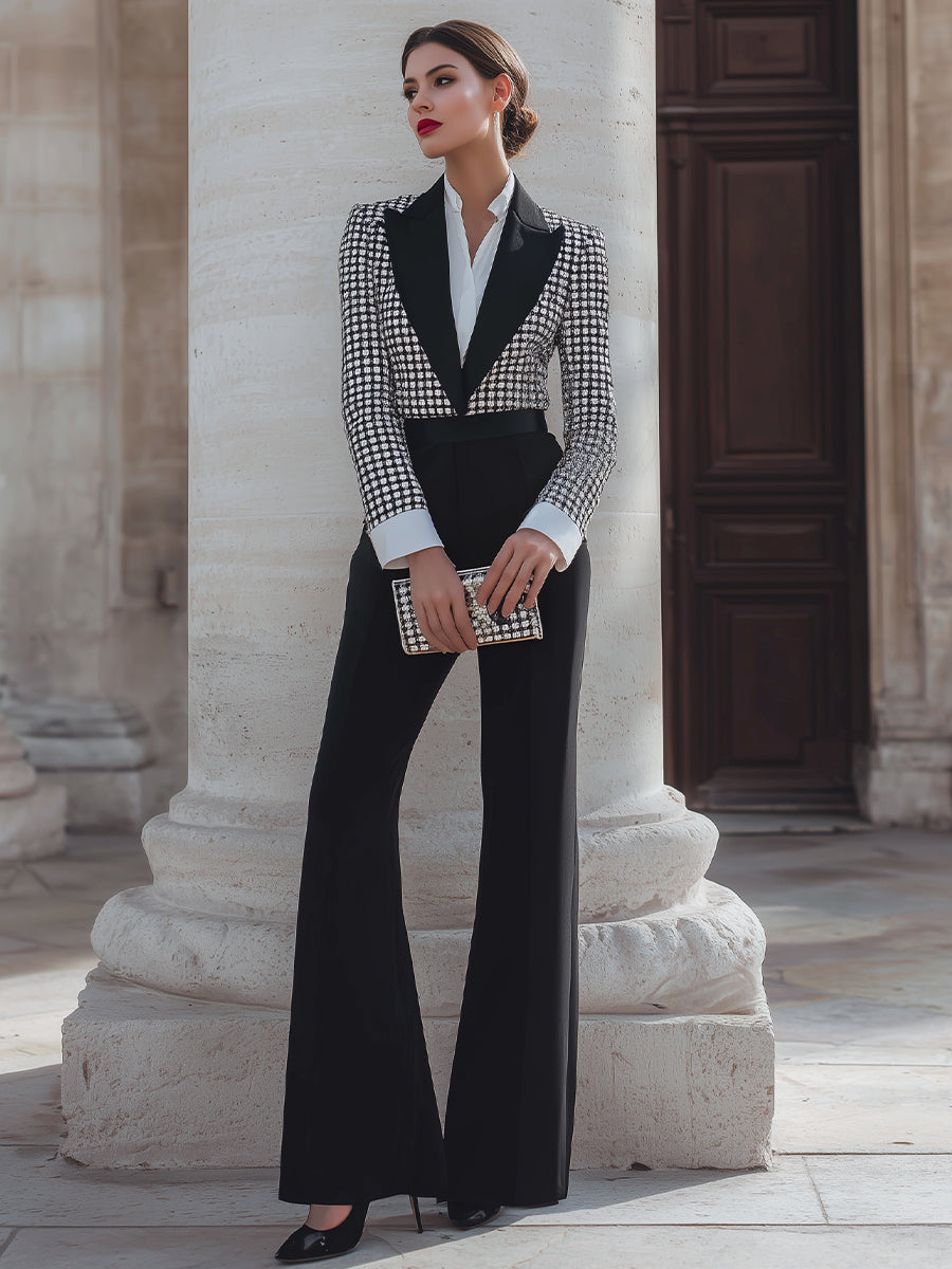 Skräddarsydd Jumpsuit med slag och Strukturerad Livstycke