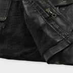 Elegant Lång Bikerjacka i Läder