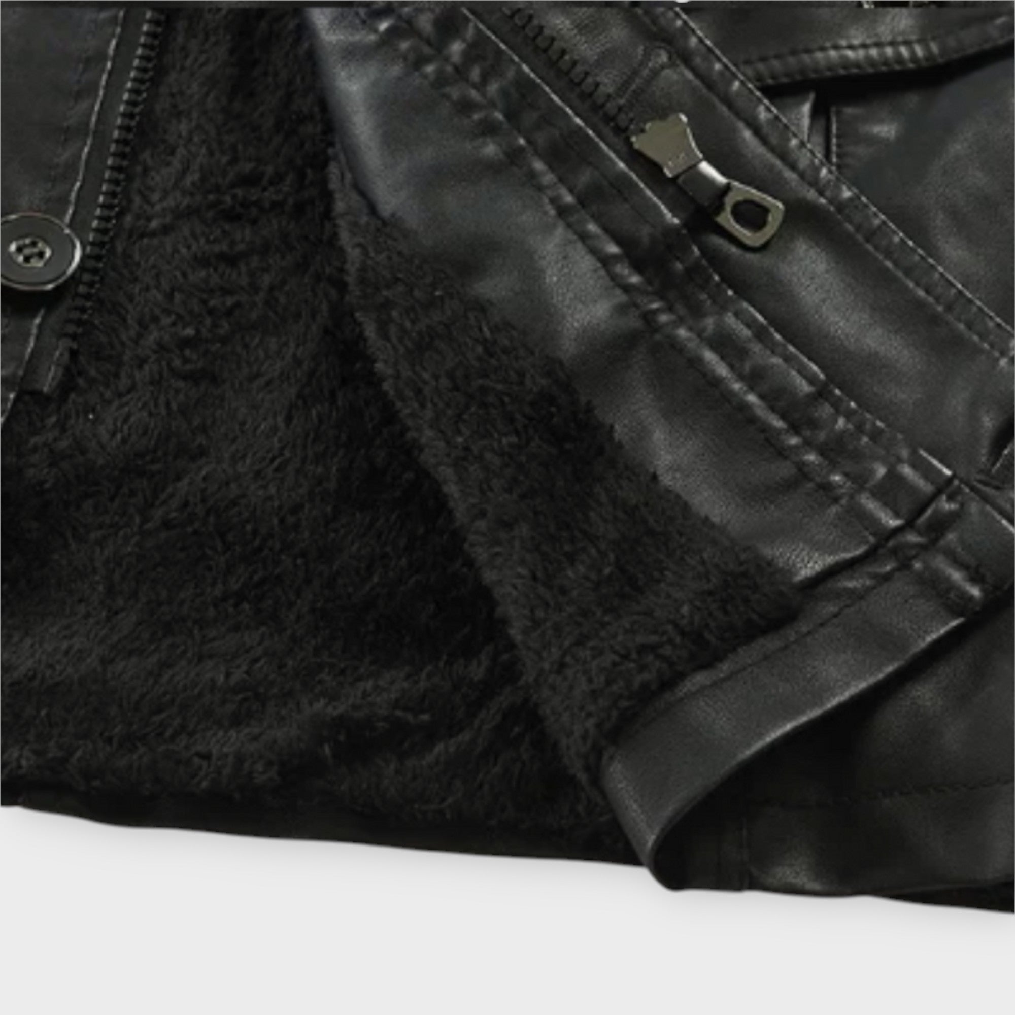 Elegant Lång Bikerjacka i Läder