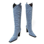 Oklahoma Denim Hög Boots