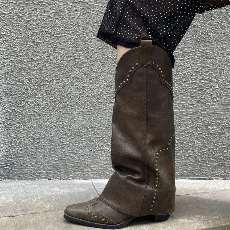 Rogue Rivet Rider Knähöga Stövlar