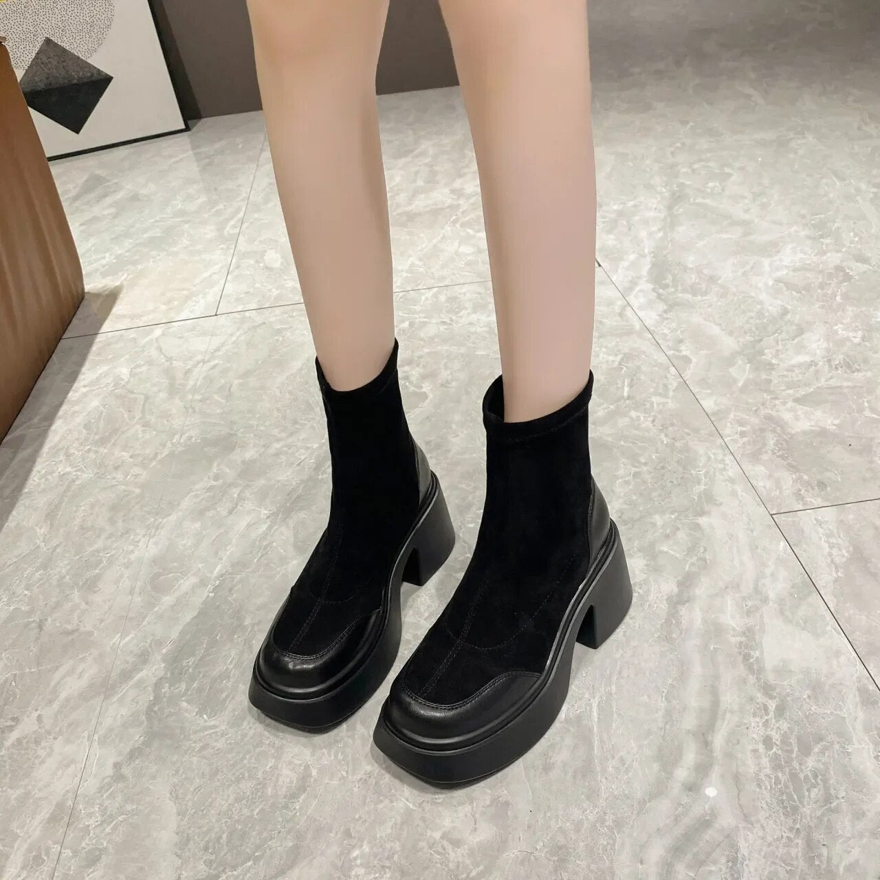 Camila mocka platåstövlar