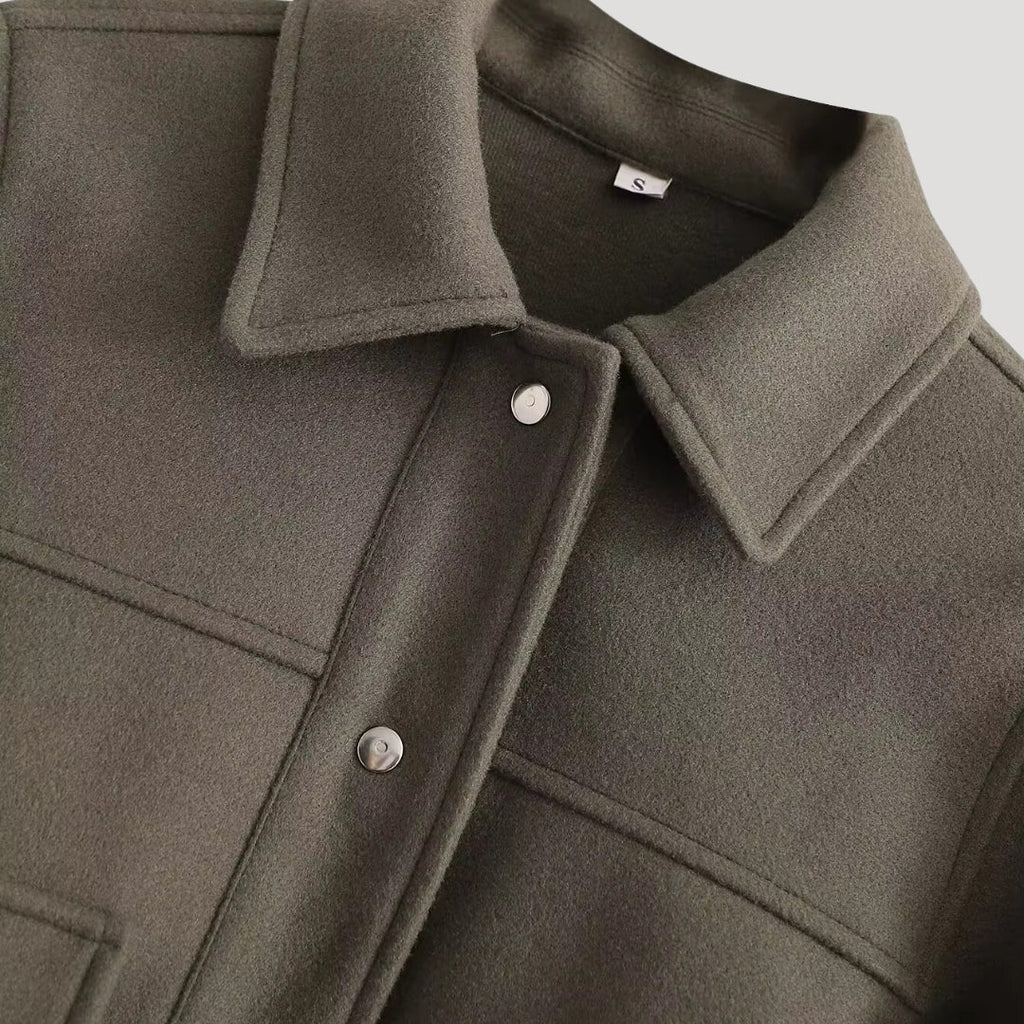 Croppad Utility-jacka i Ullblandning – Urban Casual Stil