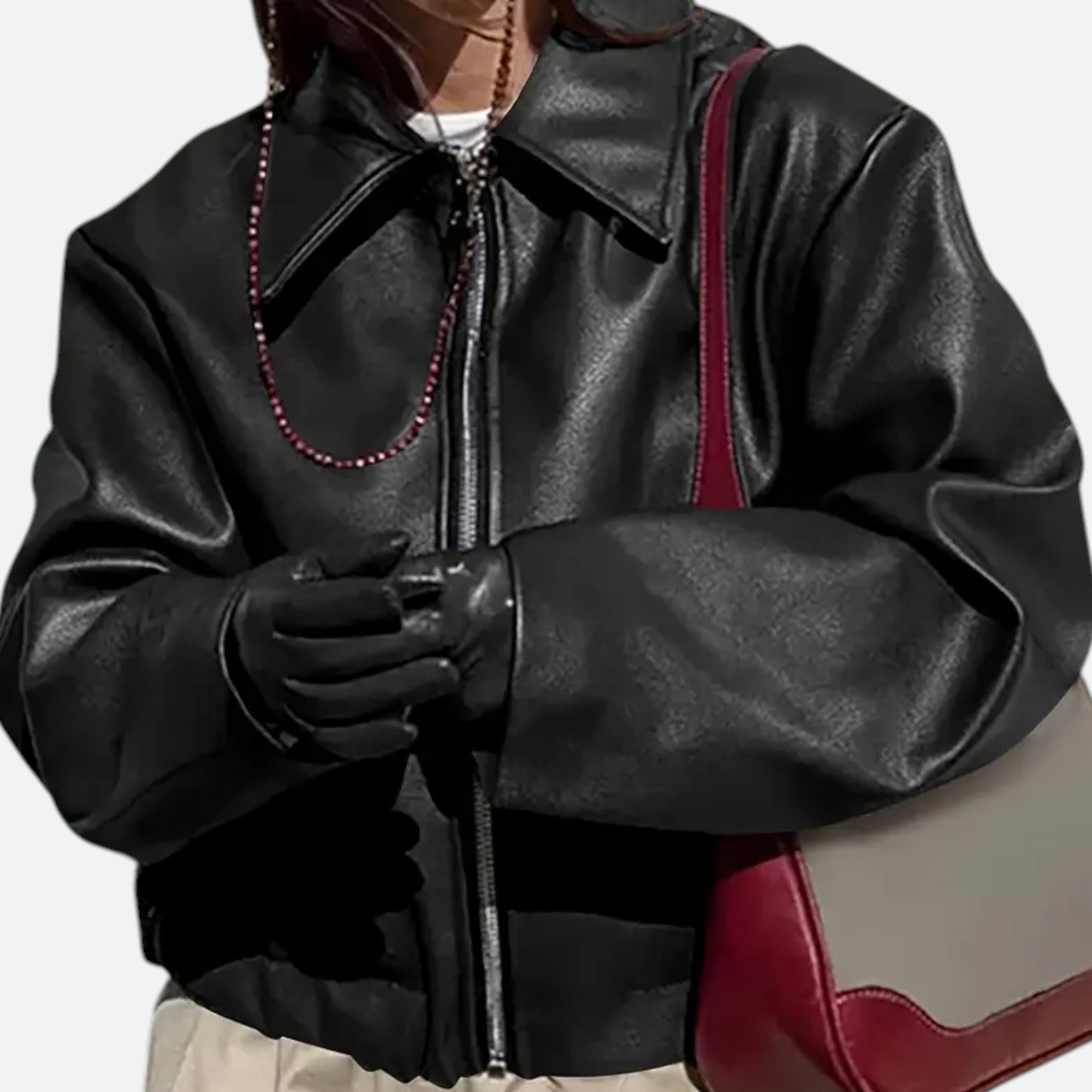 Bikerjacka i konstläder – Tidlös elegans – Vardagens Måste