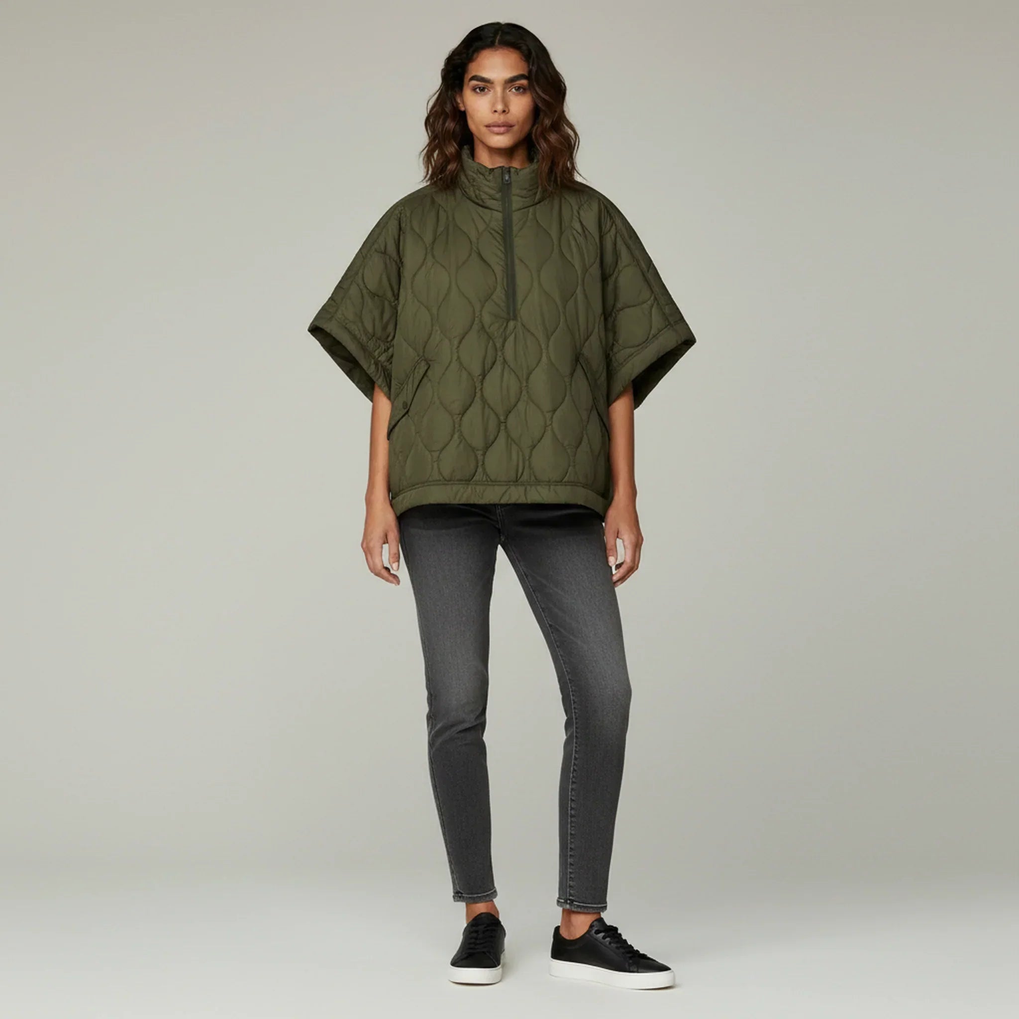 Quiltad Cape-jacka – Lätt och Varm – Viktig för Casual Lager-på-lager