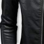 Giacca di Pelle con Collo Alto