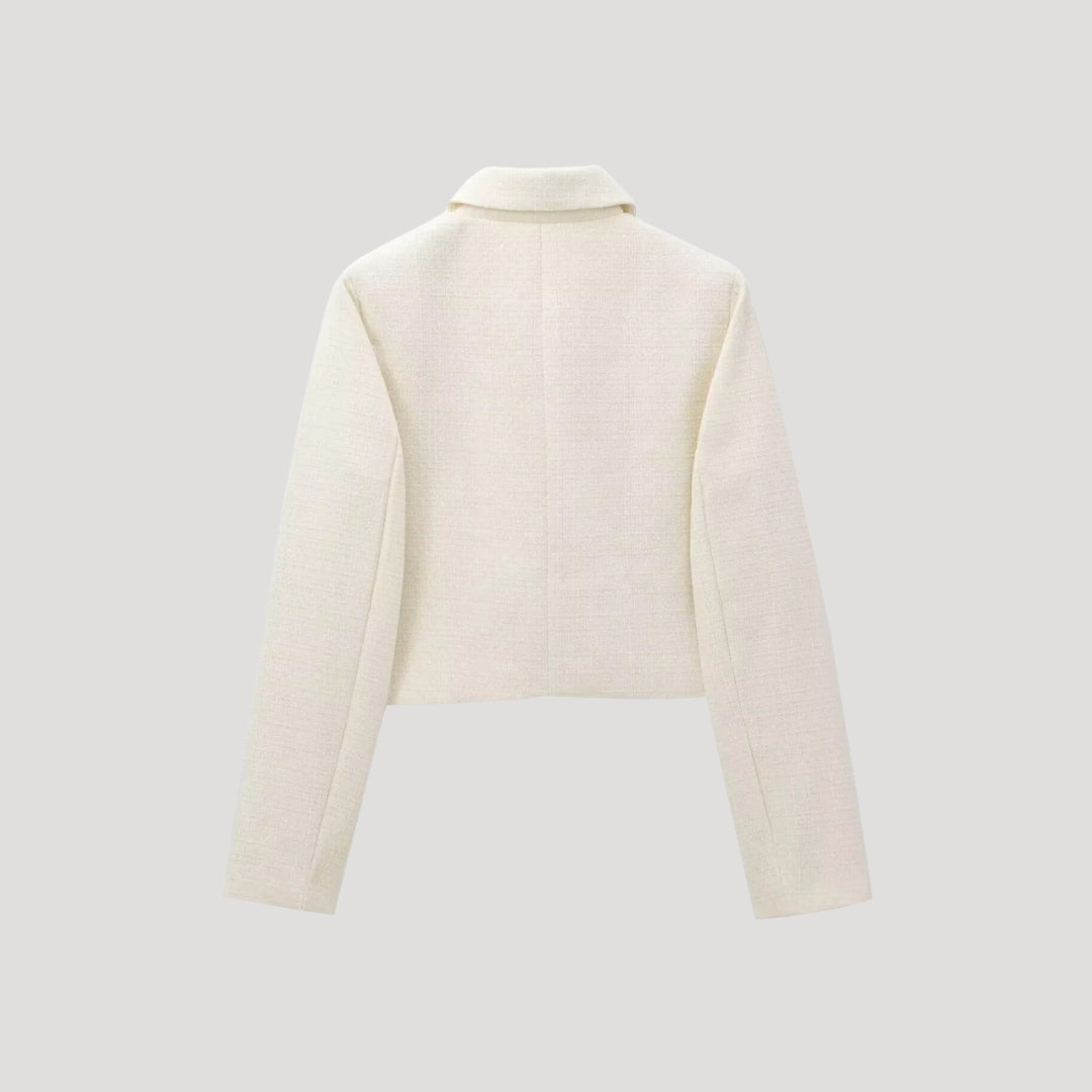 Tweedjacka med Rosetter Fram – Chic Croppad Stil