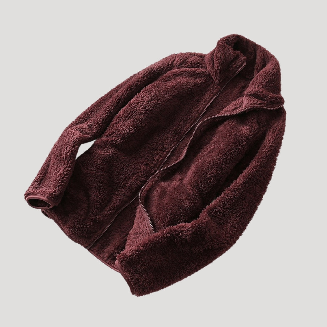 Fleecejacka – Ultramjuk Textur – Avslappnad Vinterkomfort