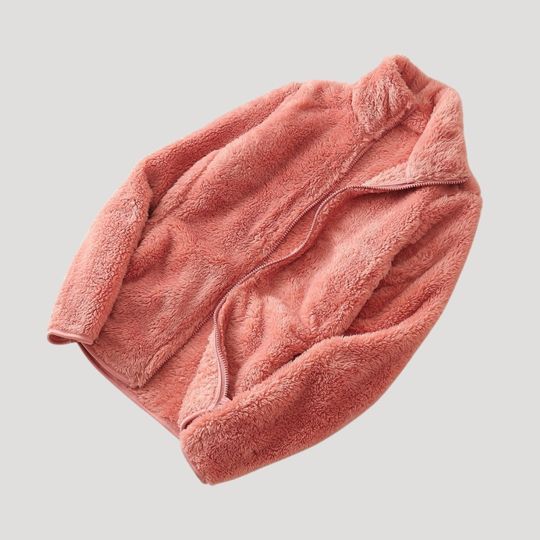 Fleecejacka – Ultramjuk Textur – Avslappnad Vinterkomfort