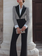 Skräddarsydd Jumpsuit med slag och Strukturerad Livstycke